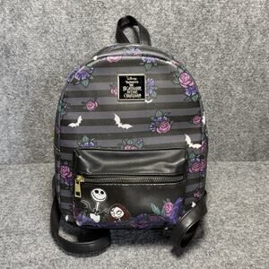 Nightmare Before Christmas Jack and Sally Bioworld Mini-Backpack Floral AOP